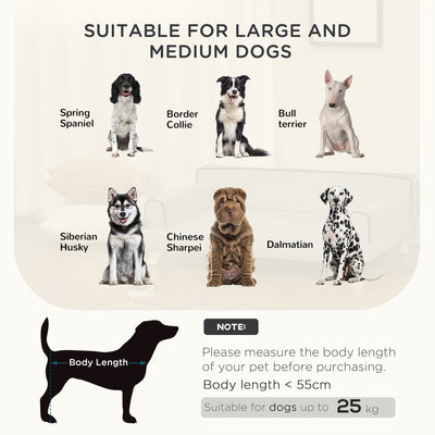 PawHut Dog Sofa, with Wooden Legs, Water-Resistant Fabric, for Medium & Large Dogs - Grey 