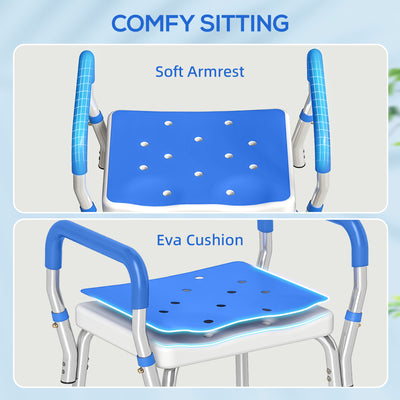 HOMCOM 57-69cm Aluminium Frame Bath Seat 