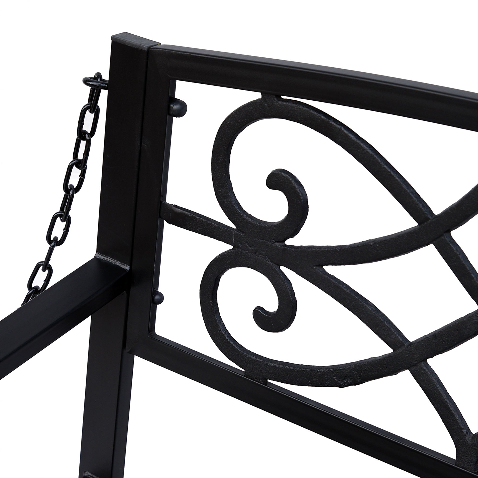 2 Seater Swing Seat Bench, Metal Garden Swing Chair with Chains, Weather Resistant, for the Patio, Yard, Deck and Yard, Black 