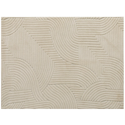 HOMCOM Modern Geometric Rug, Thick Plush, Non-Slip, 200 x 140 cm – Cream, Living Room/Bedroom/Office 