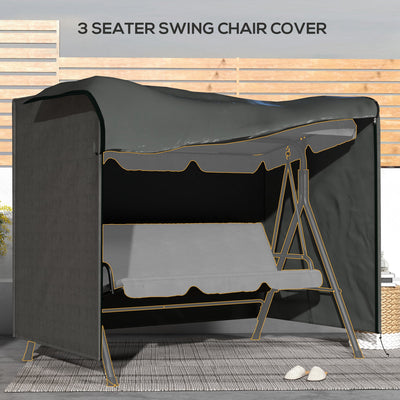 Outsunny 205 x 124cm Three-Seater Swing Chair Protective Cover Dark Grey 