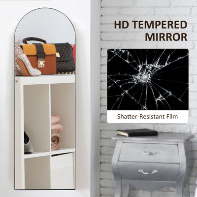 HOMCOM 150cm Arched Full Length Mirror - Black 