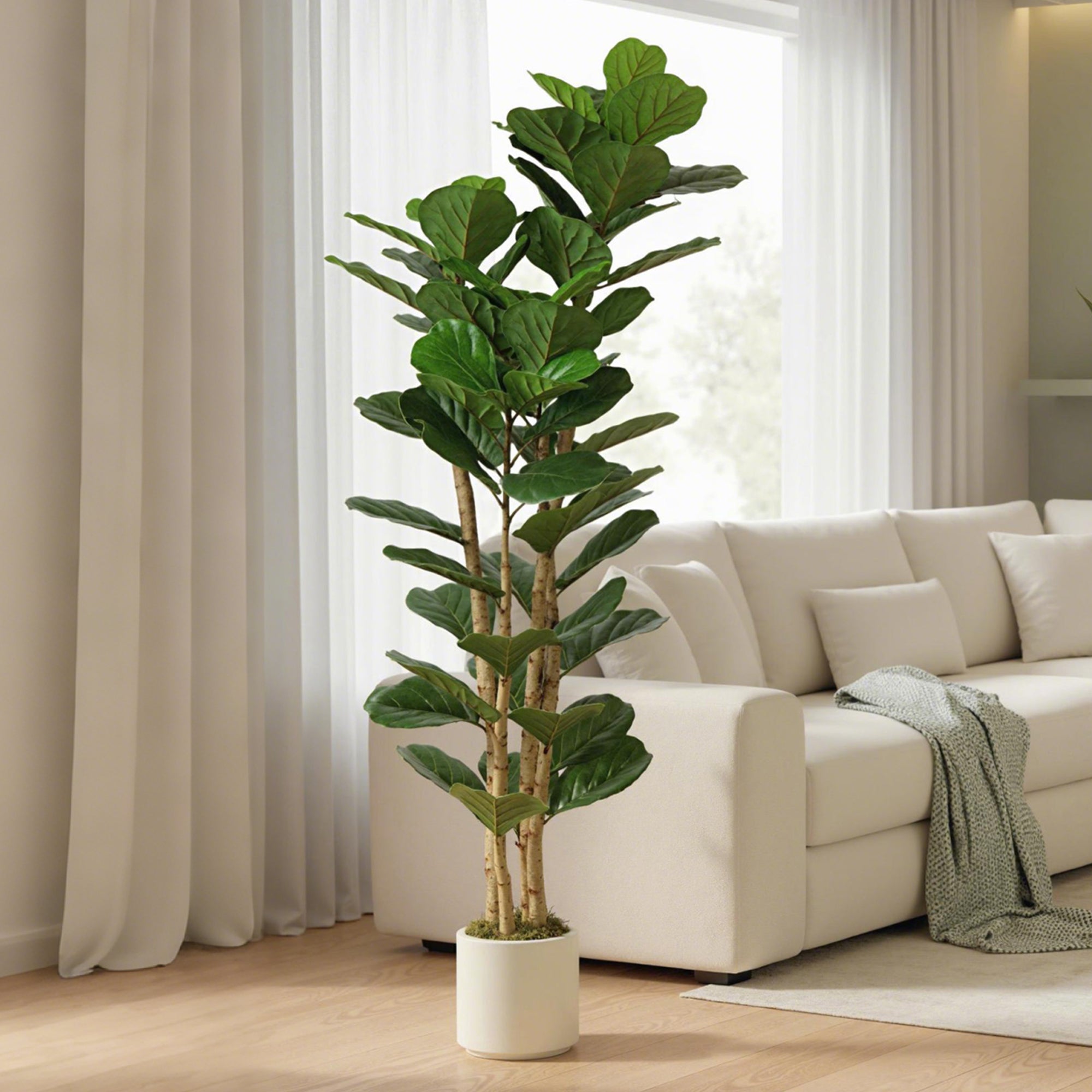 HOMCOM 180cm Artificial Fiddle Leaf Fig Tree - Green 