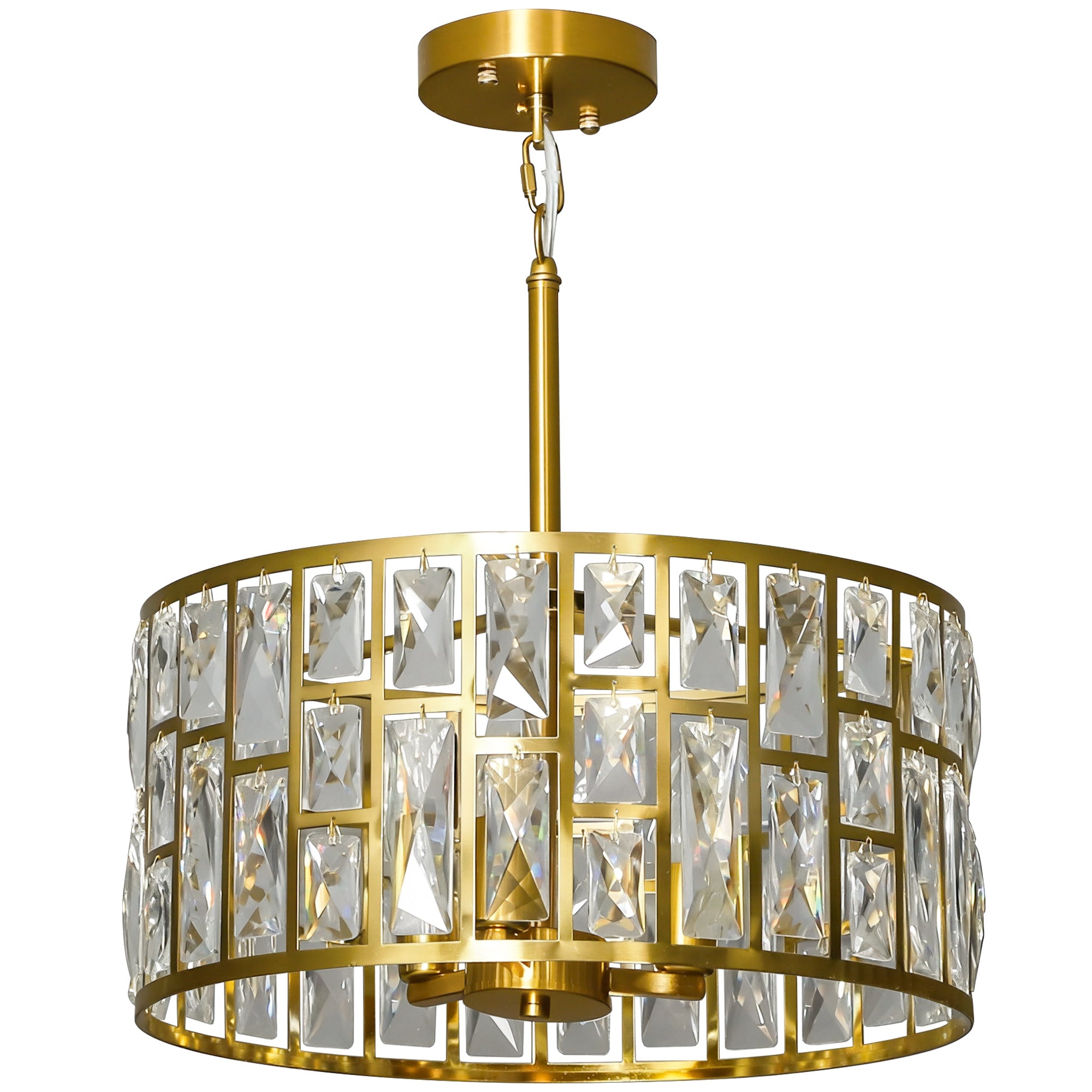 HOMCOM 72 Glass Crystallite Chandelier - Gold-Tone 