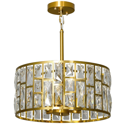 HOMCOM 72 Glass Crystallite Chandelier - Gold-Tone 