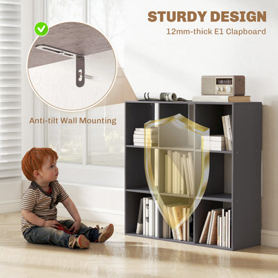 HOMCOM Nine-Cube Storage Shelf - Grey 