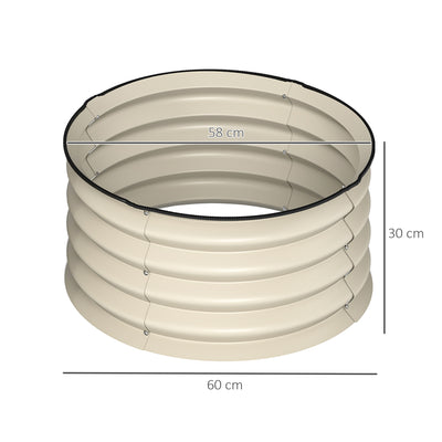Outsunny Set of 2 Raised Garden Bed, Metal Planter Box with Safety Edging, Easy-to-assemble Stock Tank, Cream White 