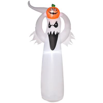 HOMCOM 6FT 1.8m LED Halloween Inflatable Decoration Floating Ghost & Pumpkin Party Outdoors Yard Lawn 