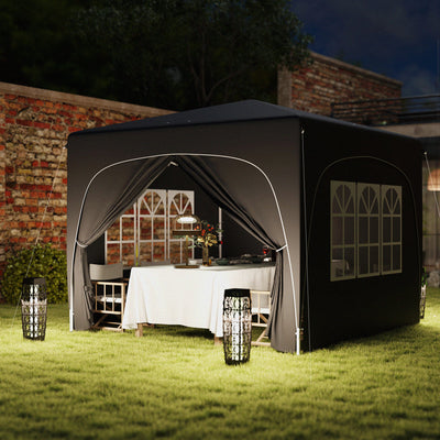 Outsunny 3 x 3m Pop-Up Gazebo Shelter, with Accessories - Black 
