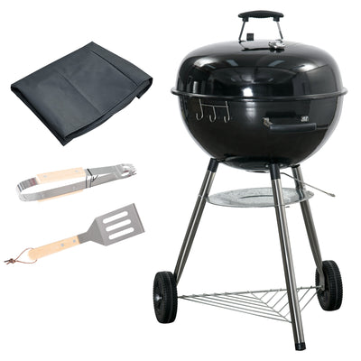 Outsunny Portable Kettle Charcoal Grill - Black 