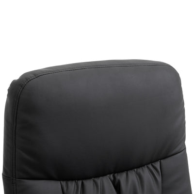HOMCOM Swivel Recliner Chair with Footstool, PU Leather Armchair and Ottoman with High Back and Round Base for Living Room, Black 