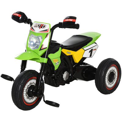 HOMCOM Toddler Pedal Motorcycle Kids Ride On Tricycle Early Learning w/ Music Lights Handlebar Stickers Exercise Boys Girls Gift for Kids 18 - 36 Months Green 