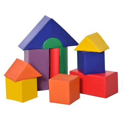 HOMCOM 11-Piece Soft Play Set Kids Foam Blocks, Toys for Climb and Crawl, Multicoloured 