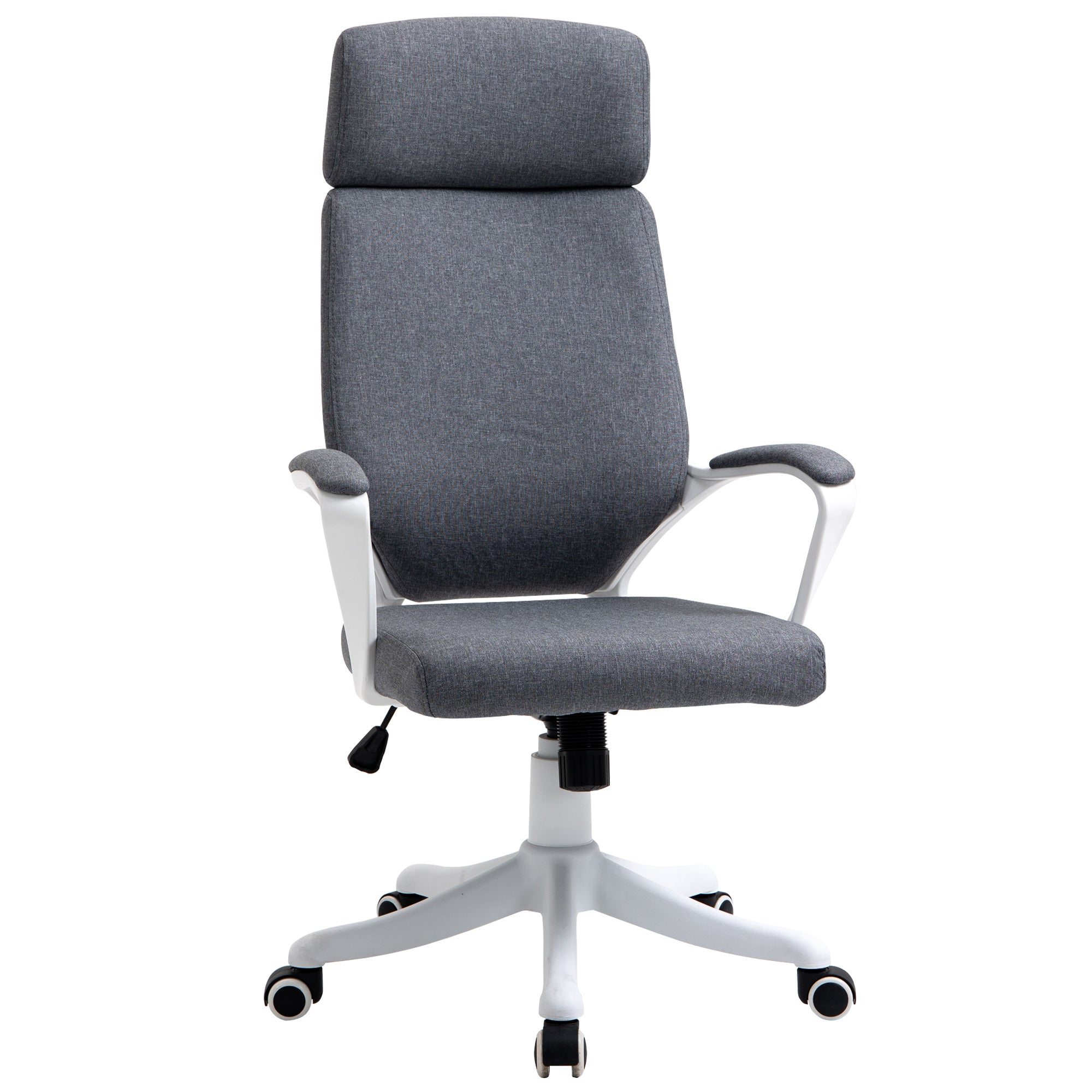 Vinsetto Office Chair, Ergonomic Desk Chair, High Back Study Chair with Headrest and Lumbar Back Support, Adjustable Height for Home and Work, Grey 