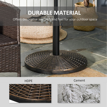 Outsunny 25 kg Plastic and Cement Rattan Pattern Parasol Base - Antique Bronze 