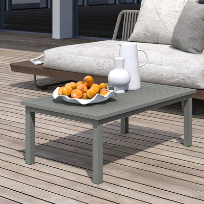 Outsunny 100cm x 60cm Aluminium Outdoor Coffee Table - Grey 