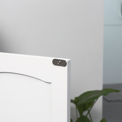 kleankin Pedestal Under Sink Cabinet with Double Doors, Modern Bathroom Vanity Unit, Storage Cupboard with Adjustable Shelves, White 