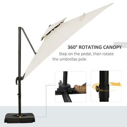 Outsunny Steel Frame Outdoor Roma Cantilever Umbrella 