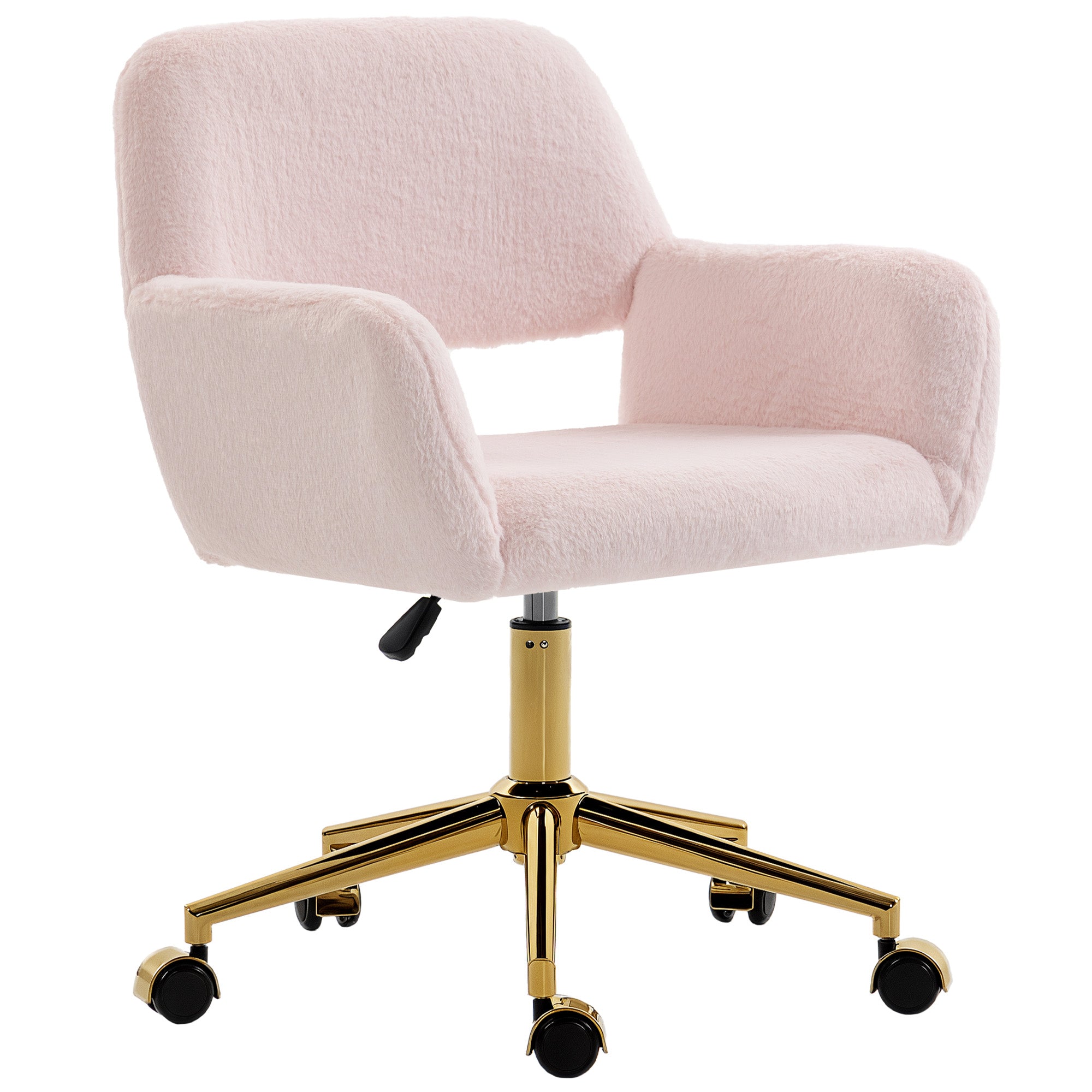HOMCOM Faux Fur Rabbit Chair - Light Pink 