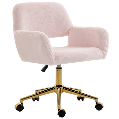 HOMCOM Faux Fur Rabbit Chair - Light Pink 