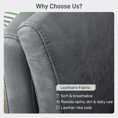 HOMCOM Two-Seater Leathaire Sofa - Grey 