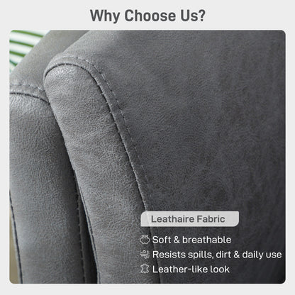 HOMCOM Two-Seater Leathaire Sofa - Grey