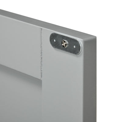 kleankin Pedestal Under Sink Cabinet with Double Doors, Modern Bathroom Vanity Storage Unit with Shelves, Light Grey 