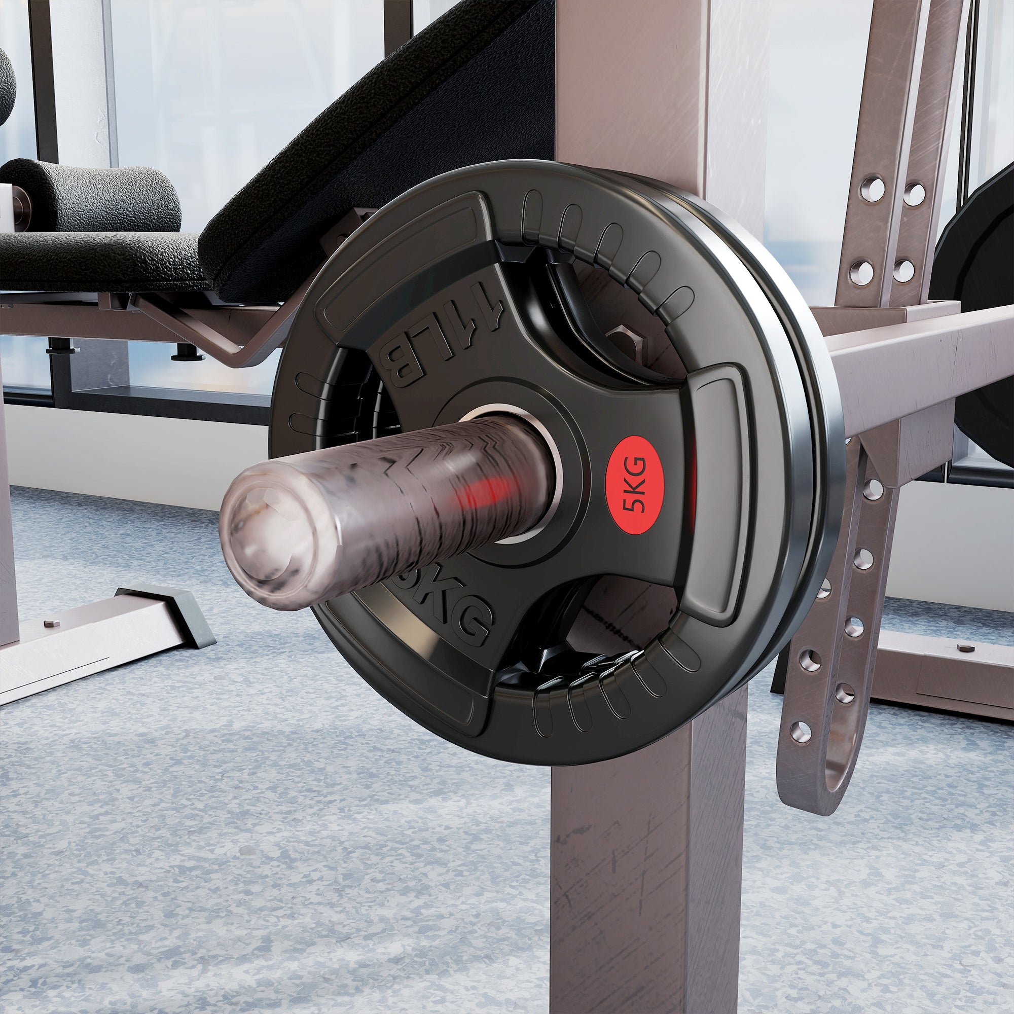 SPORTNOW Olympic Weight Plates, 2"/5cm Weight Disc Pair with Tri-Grips, 2 x 5kg Dumbbell Plates for Weightlifting and Strength Training Home Gym Fitness Workout, Black 