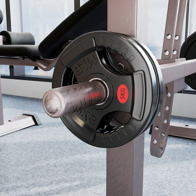 SPORTNOW Olympic Weight Plates, 2"/5cm Weight Disc Pair with Tri-Grips, 2 x 5kg Dumbbell Plates for Weightlifting and Strength Training Home Gym Fitness Workout, Black 