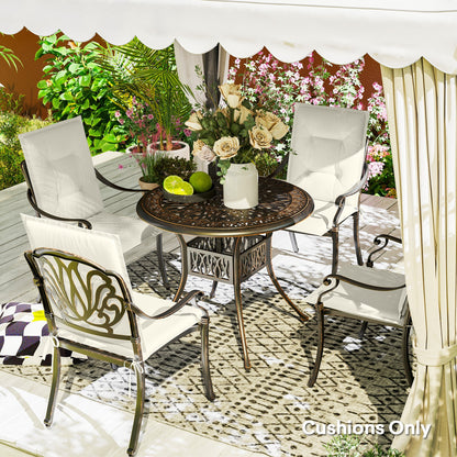Outsunny Set of Four Padded Garden Seat Cushions - White 