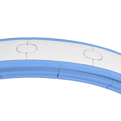 SPORTNOW Smart Weighted Hula Hoop, Massage Hula Ring w/ 16 Detachable Knots, 360° Auto-Rotating Ball, Digital Counter Light Blue 