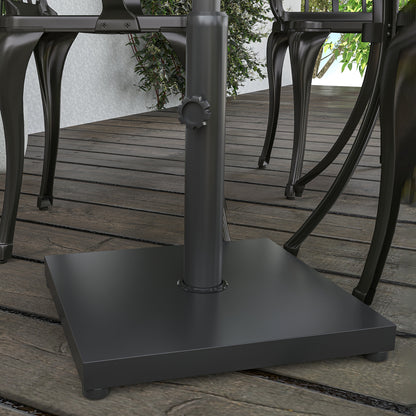 Outsunny 11kg Square Cement Parasol Base Concrete Umbrella Weight Stand Holder Patio Outdoor Garden Black 