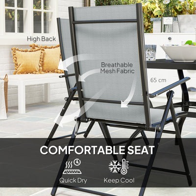 Outsunny Five-Piece Steel Frame Patio Set - Grey/Black 