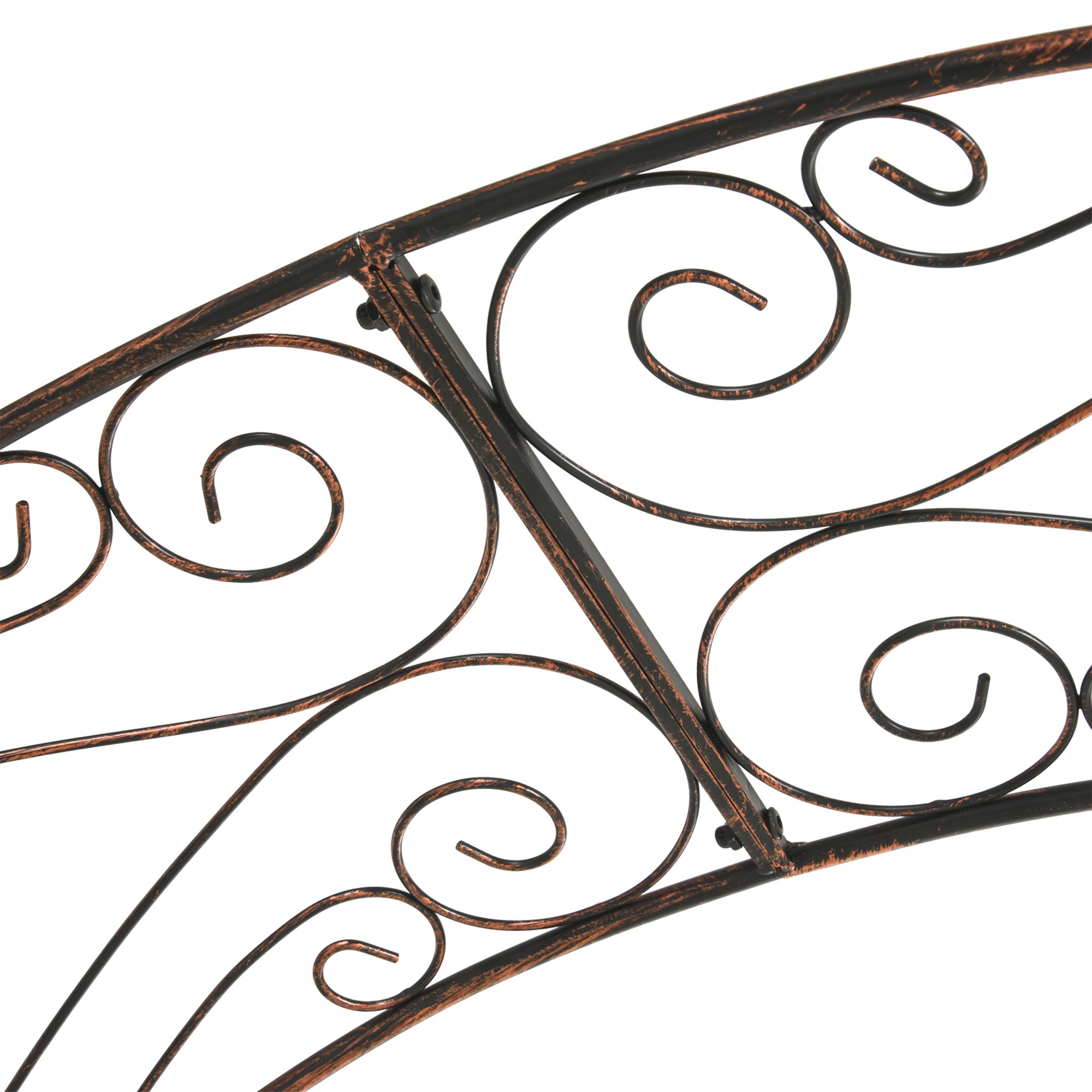 Outsunny Metal Garden Arch Trellis, Decorative Arbour Archway for Walkway Path Ceremony Wedding Party, 120 x 30 x 226cm 
