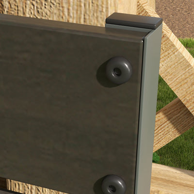 Outsunny Raised Bed for Garden, Planter with Trellis for Climbing Plants, Vines, Planter Box with Drainage Gap, Black 