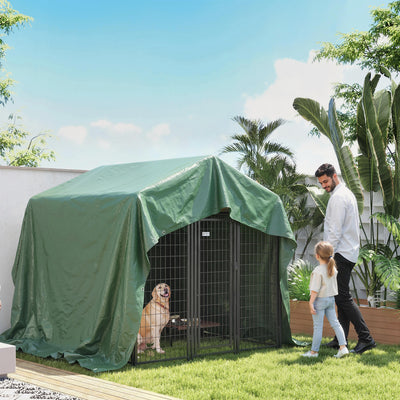 Outsunny 4 x 6m Waterproof Tarpaulin, 90GSM Tear-Resistant PE Tarp with Reinforced Grommets, UV Protected Cover 