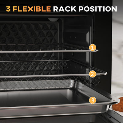 HOMCOM 20L 90-230℃ Mini Convection Oven, with Air Fry Function - Black 