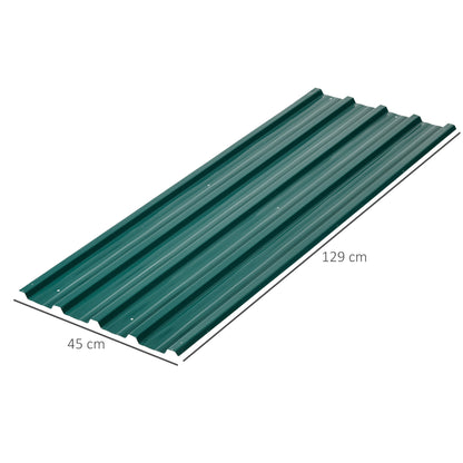 Outsunny Set of 12 Corrugated Steel Roof Sheet Panels - Green 