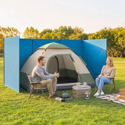 Outsunny Camping Windbreak, Foldable Portable Wind Blocker w/ Carry Bag and Steel Poles, 780cm x 150cm 