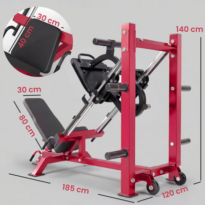 SPORTNOW Leg Press Machine with Wheels and Calf Block, Adjustable Squat Machine for Home Gym, 455KG Capacity 