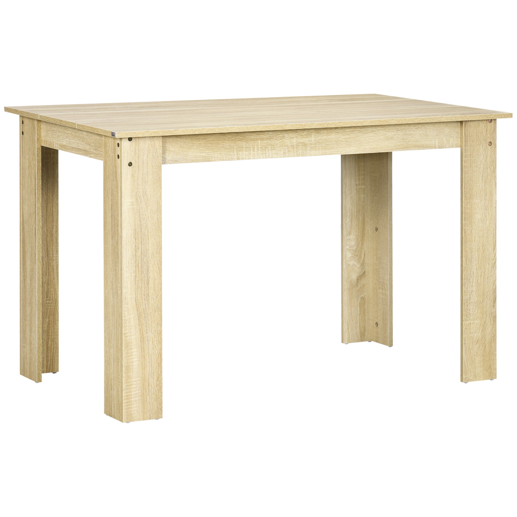HOMCOM Dining Table for 4-6 People, Kitchen Table with Wood Effect for Dining Room, Oak 