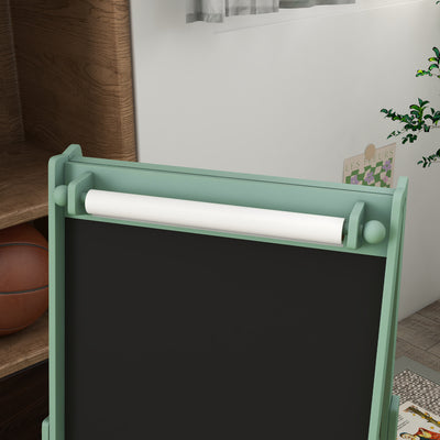 AIYAPLAY Three-In-One Kids Easel with Paper Roll, Art Easel, with Storage - Green 