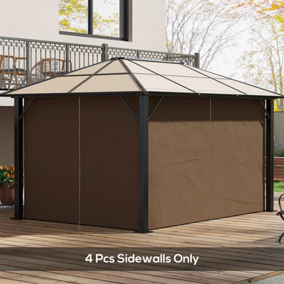 Outsunny Set of Four 3 x 4m Gazebo Replacement Walls - Dark Brown 