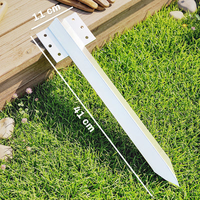 Outsunny 20 Pack Railway Sleeper Brackets, 41 cm Heavy Duty Galvanised Steel Sleeper Stakes with Screws and Gloves 