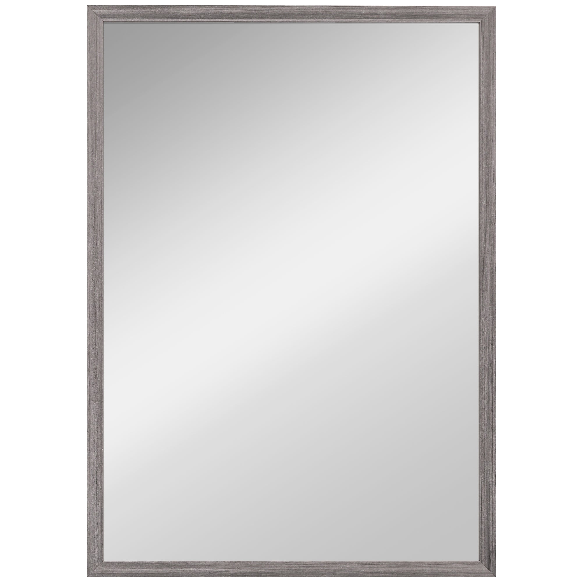 HOMCOM Wall Bathroom Mirror, 50 x 70 cm Wall-Mounted Mirror for Living Room, Bedroom, Hallway, Grey 