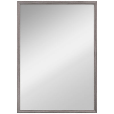 HOMCOM Wall Bathroom Mirror, 50 x 70 cm Wall-Mounted Mirror for Living Room, Bedroom, Hallway, Grey 