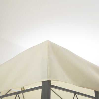 Outsunny 3x4m Gazebo Replacement Roof Canopy 2 Tier Top UV Cover Garden Patio Outdoor Sun Awning Shelters Cream (TOP COVER ONLY) 