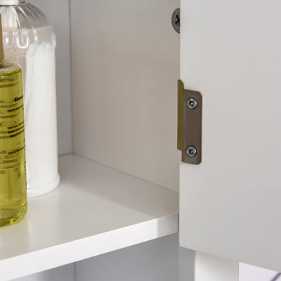 HOMCOM Bathroom Wall Cabinet, Medicine Cabinet, Kitchen Cupboard with 2 Doors and Adjustable Shelf, White 