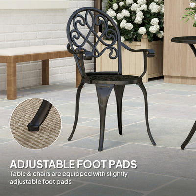Outsunny Three-Piece Elegant Aluminium Garden Set - Black 