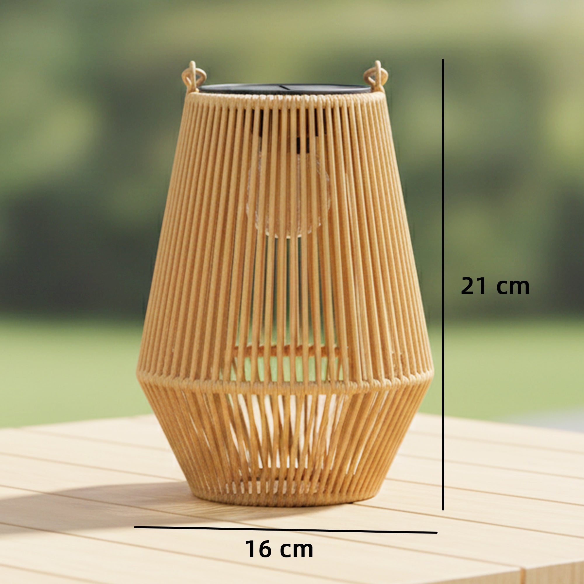 Outsunny Hanging Solar Lanterns, 2 Pack Rattan Solar Lights with Handle for Patio, Pathway, Terrace, Auto On/Off, Brown 